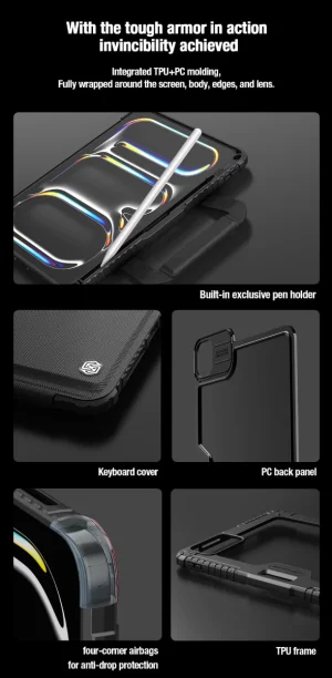 Nillkin Bumper GO Keyboard Case (Backlit Version) pro iPad Pro 11 2024 Black - obrázek 9