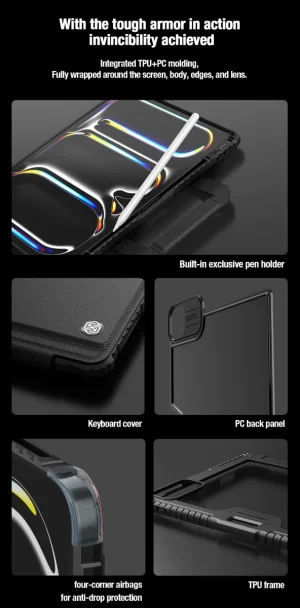 Nillkin Bumper GO Keyboard Case (Backlit Version) pro iPad Pro 13 2024 Black - obrázek 4