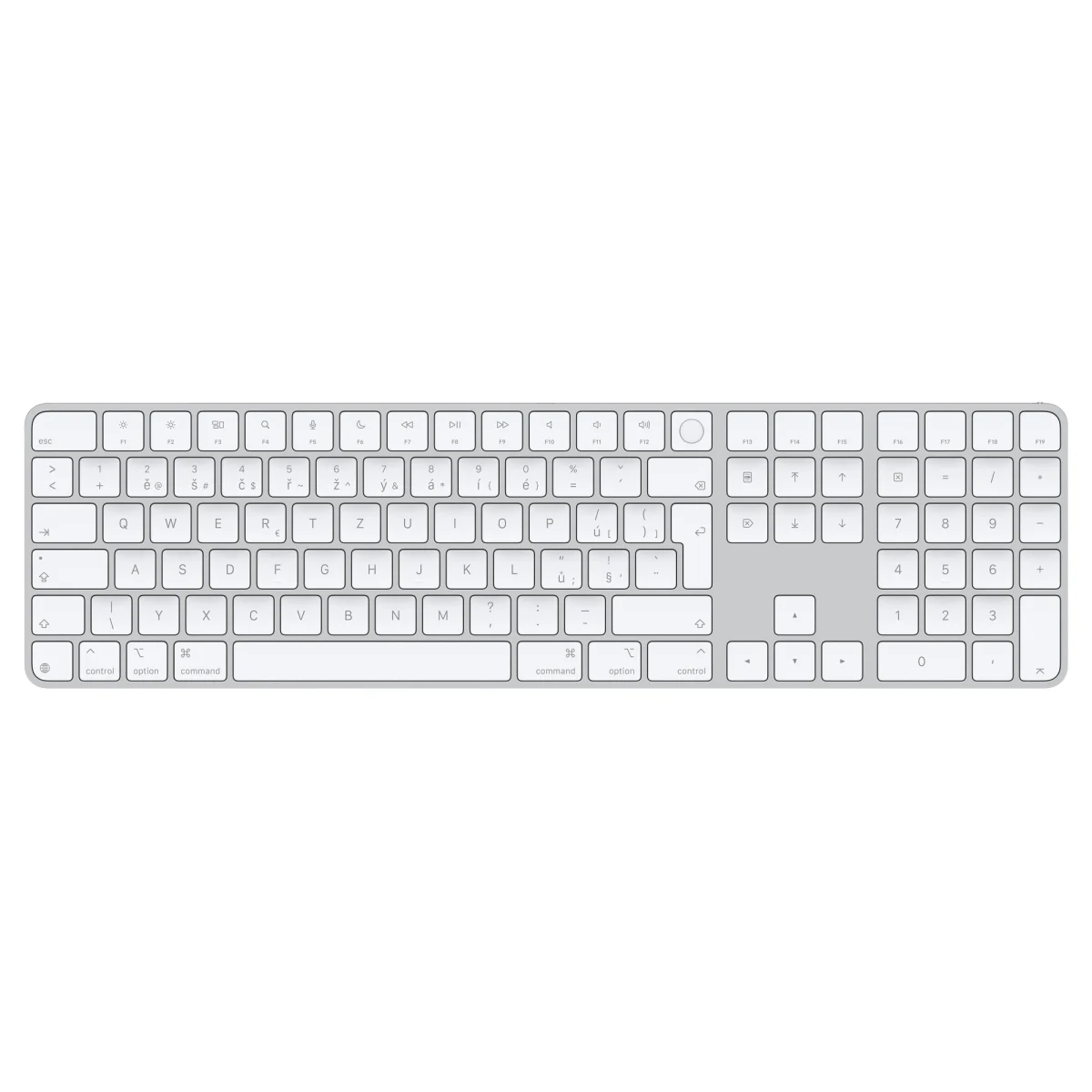 Apple Magic Keyboard Numeric Touch ID/Bezdrátová Bluetooth/SK layout/Bílá