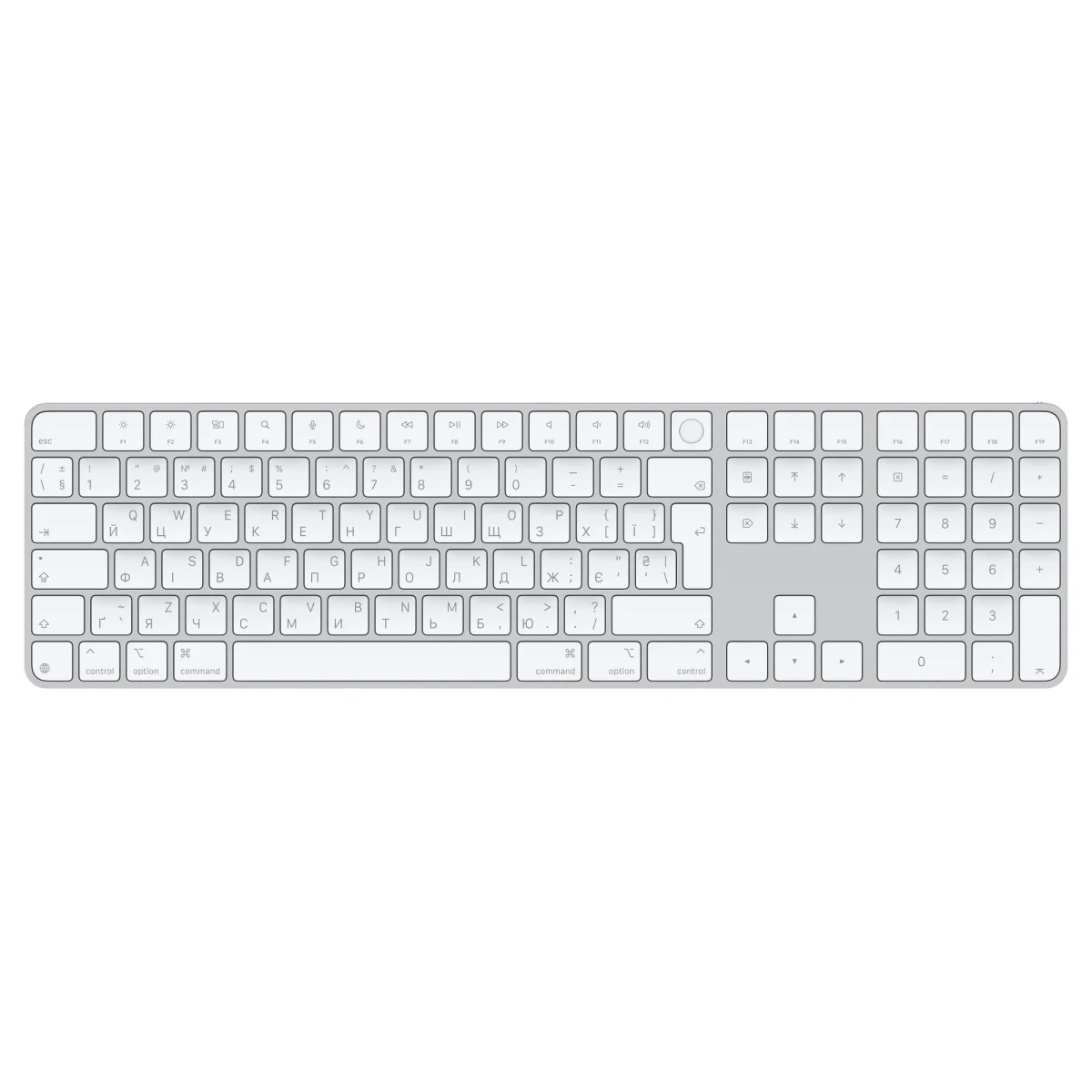 Apple Magic Keyboard Numeric Touch ID/Bezdrátová Bluetooth/UA layout/Bílá