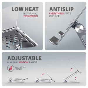 AXAGON HMC-STND, stojan pro 10"-17" notebooky, USB 5Gbps hub, 3x USB-A, HDMI 4k/60Hz, RJ-45, PD 100W - obrázek 4