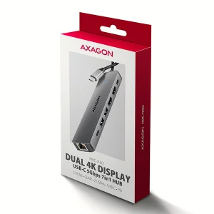 AXAGON HMC-7HX2 USB hub, 2x HDMI 4K, RJ-45, PD 100W - obrázek 9