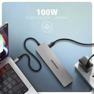 AXAGON HMC-7HX2 USB hub, 2x HDMI 4K, RJ-45, PD 100W - obrázek 4