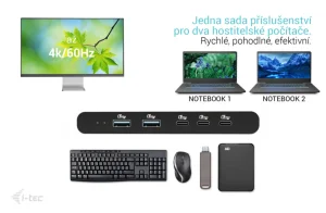 i-tec KVM dokovací stanice HDMI 2 hostitele, 2x 100W - obrázek 6