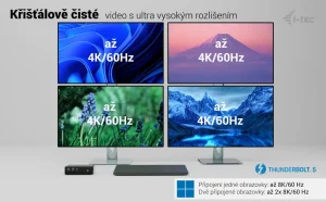 I-TEC Thunderbolt5 Quattro Display dokovací stanice, 5× USB, 2.5G LAN - obrázek 3