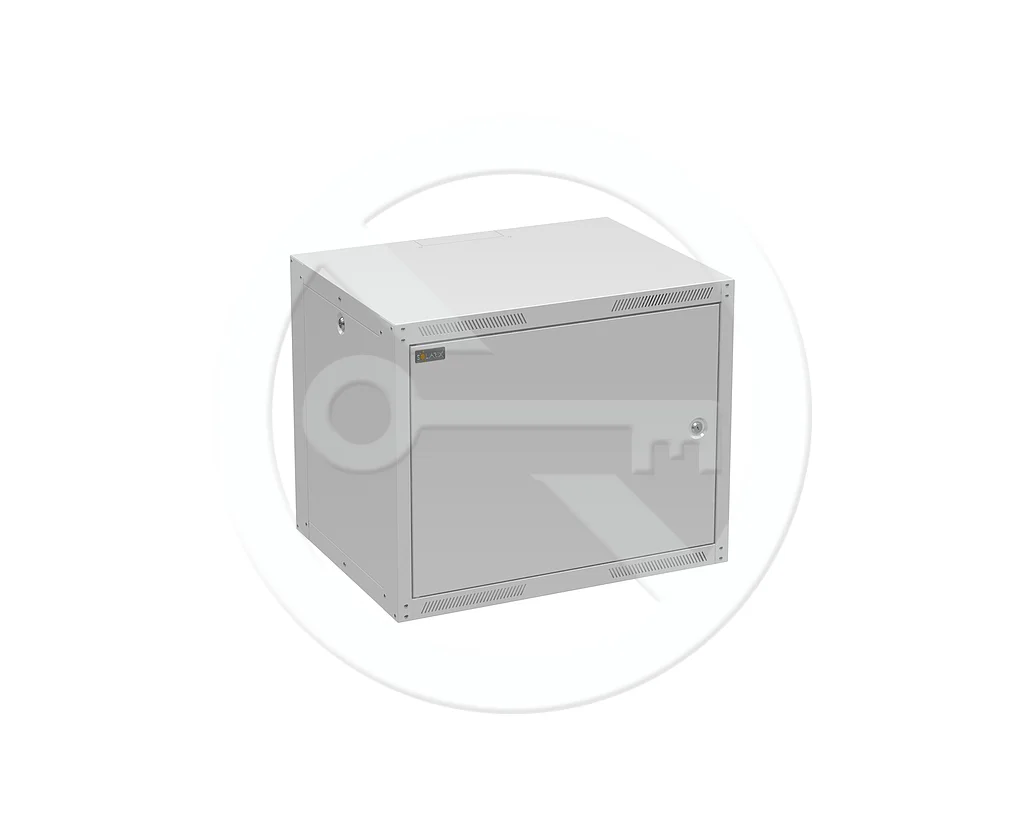 Rozvaděč nástěnný GrandN Duo 9U 450mm, dveře plech, RAL7035, GrandND-9U-645-21-G