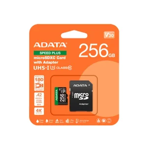 Adata Speed Plus/Micro SDXC/256GB/UHS-I U3 / Class 10/+ Adaptér - obrázek 2