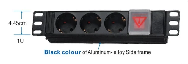 10" napájecí panel OC 3x230V-2m PPO Black