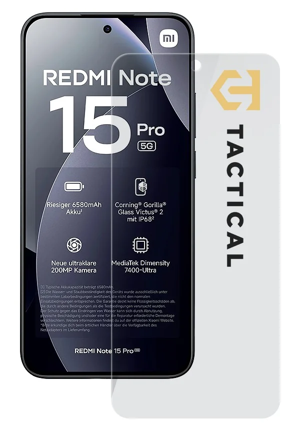 Tactical Glass Shield 2.5D sklo pro Xiaomi Redmi Note 15 Pro 5G Clear