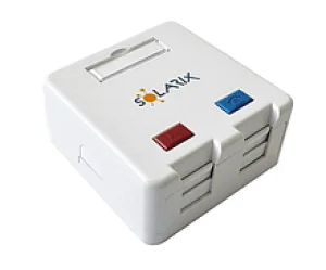 Zásuvka modulární Solarix pro 2 keystony na omítku bílá SXMO-2-0-WH