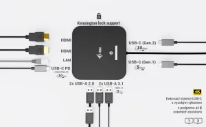 i-tec USB-C Dual HDMI dokovací stanice 100W - obrázek 9