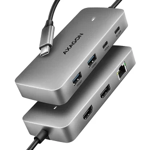 AXAGON HMC-CUB83X2 USB hub 10Gbps, HDMI, DP 4K/144Hz, RJ-45