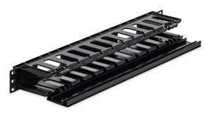 19' vyvazovací panel 1U plastový RAL9005 - obrázek 2