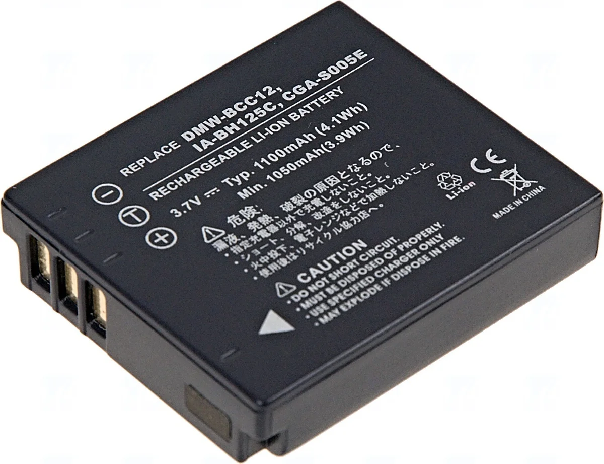 Baterie T6 Power pro IA-BH125C, CGA-S005, D-Li106, DB-60, DB-65, DMW-BCC12, NP-70, 1100mAh, 4,1Wh