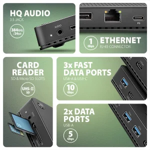 AXAGON HMC-U4 USB4 dokovací stanice, 40Gbps, PD100W - obrázek 7
