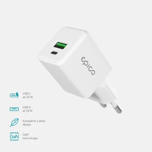 Epico UltraBoost GaN 20W síťový adaptér EA20 - bílá - obrázek 2
