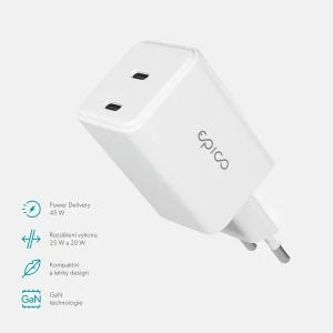 Epico UltraBoost GaN 45W síťový adaptér EA45 - bílá - obrázek 4
