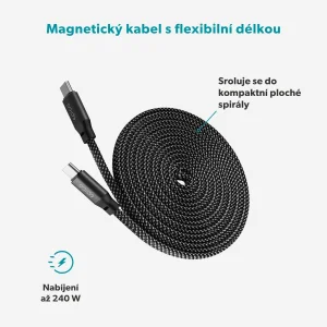 Epico UltraLink 240W magnetický kabel 1.5m USB-C - obrázek 2