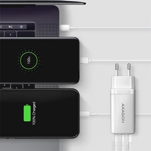 AXAGON ACU-DPQ65W, GaN nabíječka do sítě 65W, 3x port (USB-A + dual USB-C), PD3.0/QC4+/PPS/Apple - obrázek 6