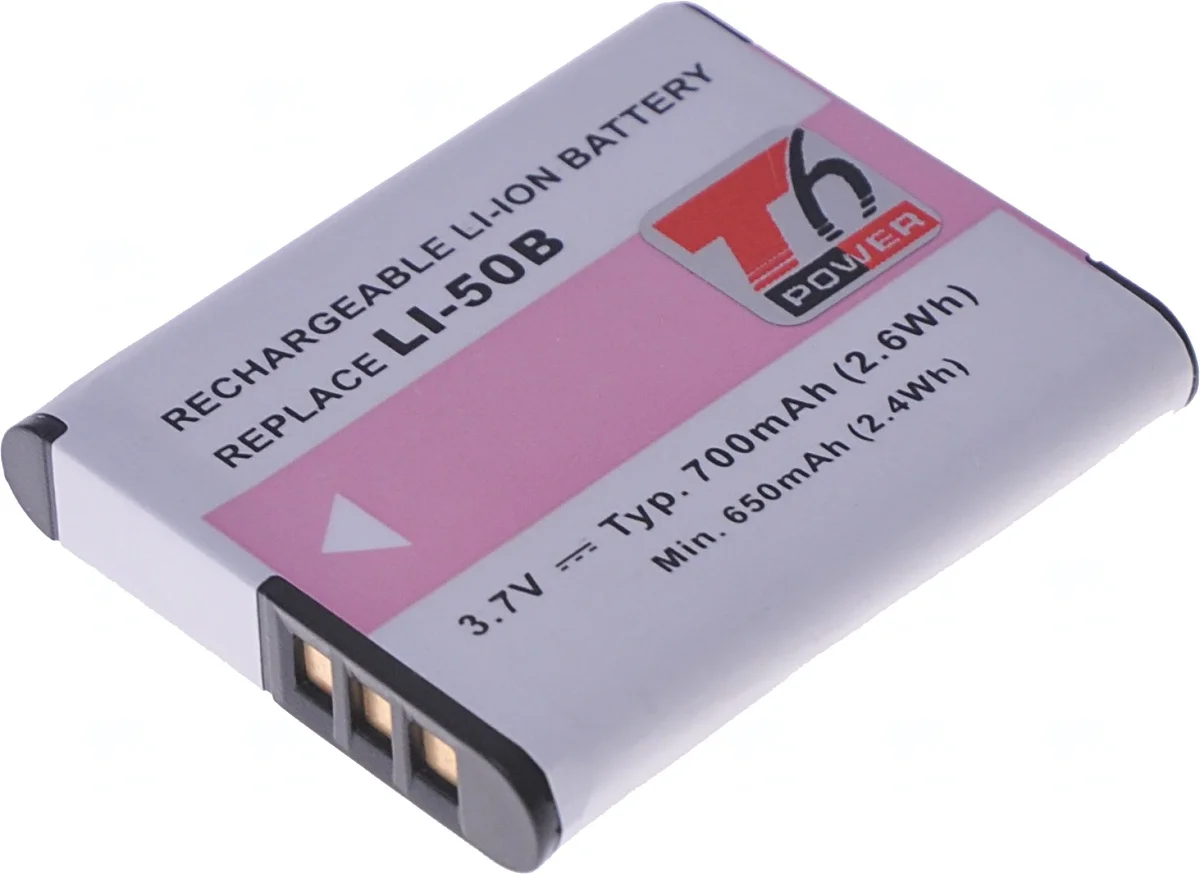 Baterie T6 Power pro Li-50B, D-Li92, DB-100, VW-VBX090, NP-150, LB-050, LB-052, 730mAh, 2,7Wh