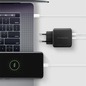 AXAGON ACU-PQ45 GaN nabíječka do sítě 45W, 2x port (USB-A + USB-C), PD3.0/PPS/QC4+/SFC 2.0/AFC/Apple - obrázek 8