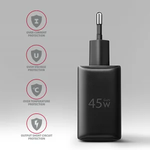 AXAGON ACU-PQ45 GaN nabíječka do sítě 45W, 2x port (USB-A + USB-C), PD3.0/PPS/QC4+/SFC 2.0/AFC/Apple - obrázek 9