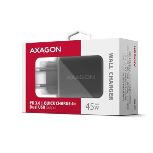 AXAGON ACU-PQ45 GaN nabíječka do sítě 45W, 2x port (USB-A + USB-C), PD3.0/PPS/QC4+/SFC 2.0/AFC/Apple - obrázek 3