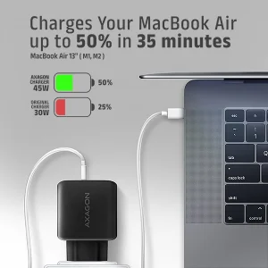 AXAGON ACU-PQ45 GaN nabíječka do sítě 45W, 2x port (USB-A + USB-C), PD3.0/PPS/QC4+/SFC 2.0/AFC/Apple - obrázek 7