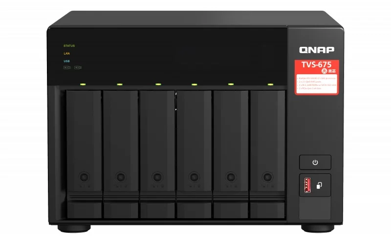 QNAP TVS-675 NAS 8-jádrový 8GB RAM 6x SATA 2x NVMe