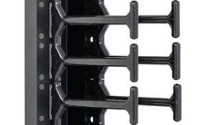 19" vyvazovací panel 42U - Hřeben, dvouřadý černý