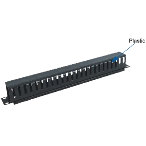 19" vyvazovací panel 1U jednostr.plast.lišta (BK)