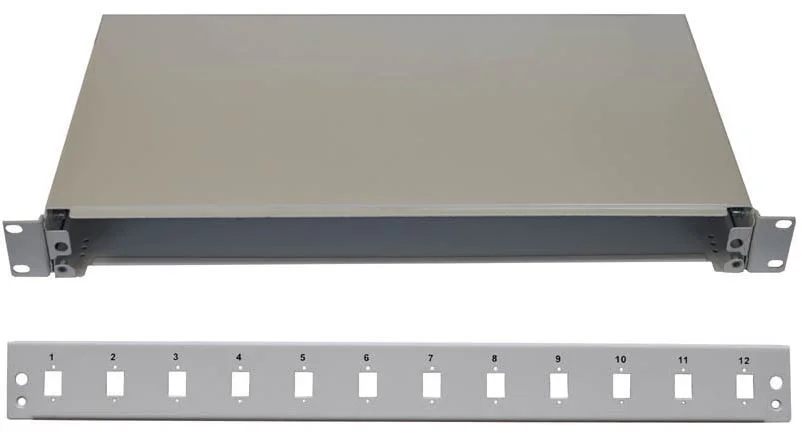 19" Optická vana 12xSC simplex včetně kazety šedá