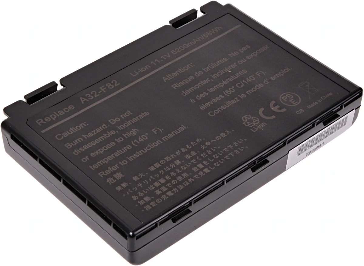 Baterie T6 Power pro Asus K40, K41, K50, K51, K60, K61, K70, F52, F82, X5D, 5200mAh, 58Wh, 6cell