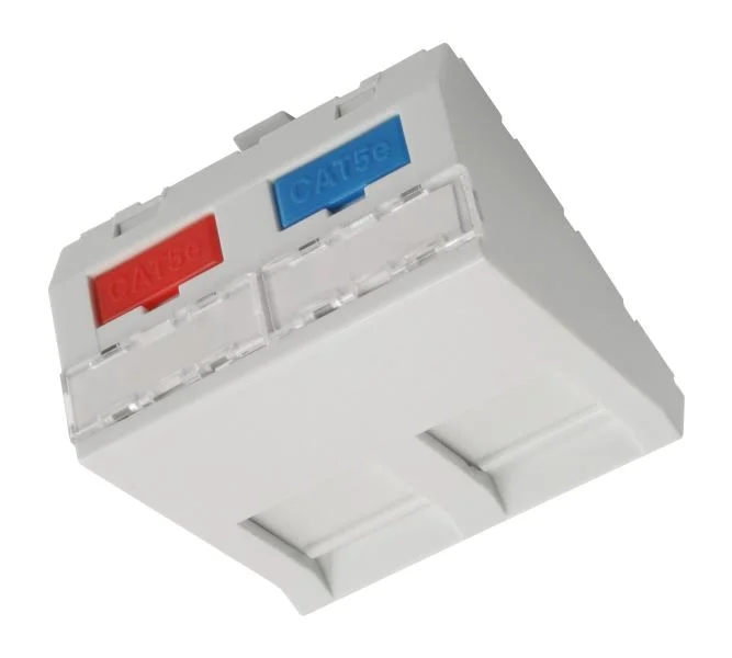 Modul French style Solarix 45x45mm pro 2 keystony úhlový bílý