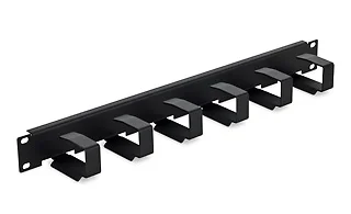 19" vyvazovací panel 1U 6x háček 70x27mm šedý kov