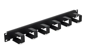 19" vyvazovací panel 1U 6x háček 70x27mm šedý kov