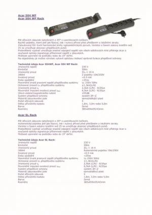 19" napáj.pan.Acar 504WF 5x230V-5m black+přep.ochr - obrázek 5