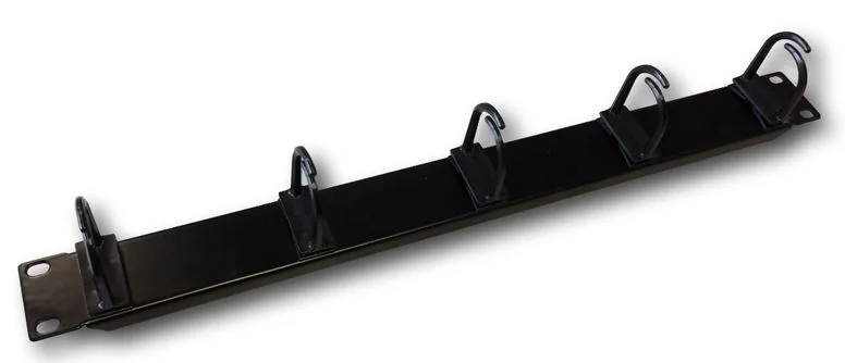 19" vyvazovací panel 1U 5x plast oko 3x3cm černý