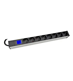 PDU IT METER, integr.merení,8x CSN,Al, 19", 1U, RAL 7035 - obrázek 2