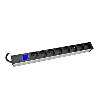 PDU IT METER, integr.merení,8x CSN,Al, 19", 1U, RAL 7035