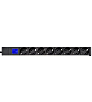 PDU IT METER, integr.merení, 8x Schuko,Al ,19", 1U, RAL 7035 - obrázek 3
