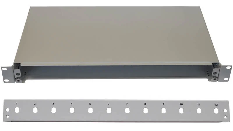 19" Optická vana 12xST simplex včetně kazety šedá