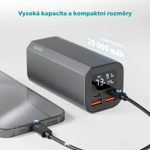Epico Alu Power Banka PD 100W - 20 000mAh - šedá - obrázek 2