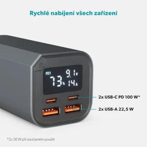 Epico Alu Power Banka PD 100W - 20 000mAh - šedá - obrázek 3