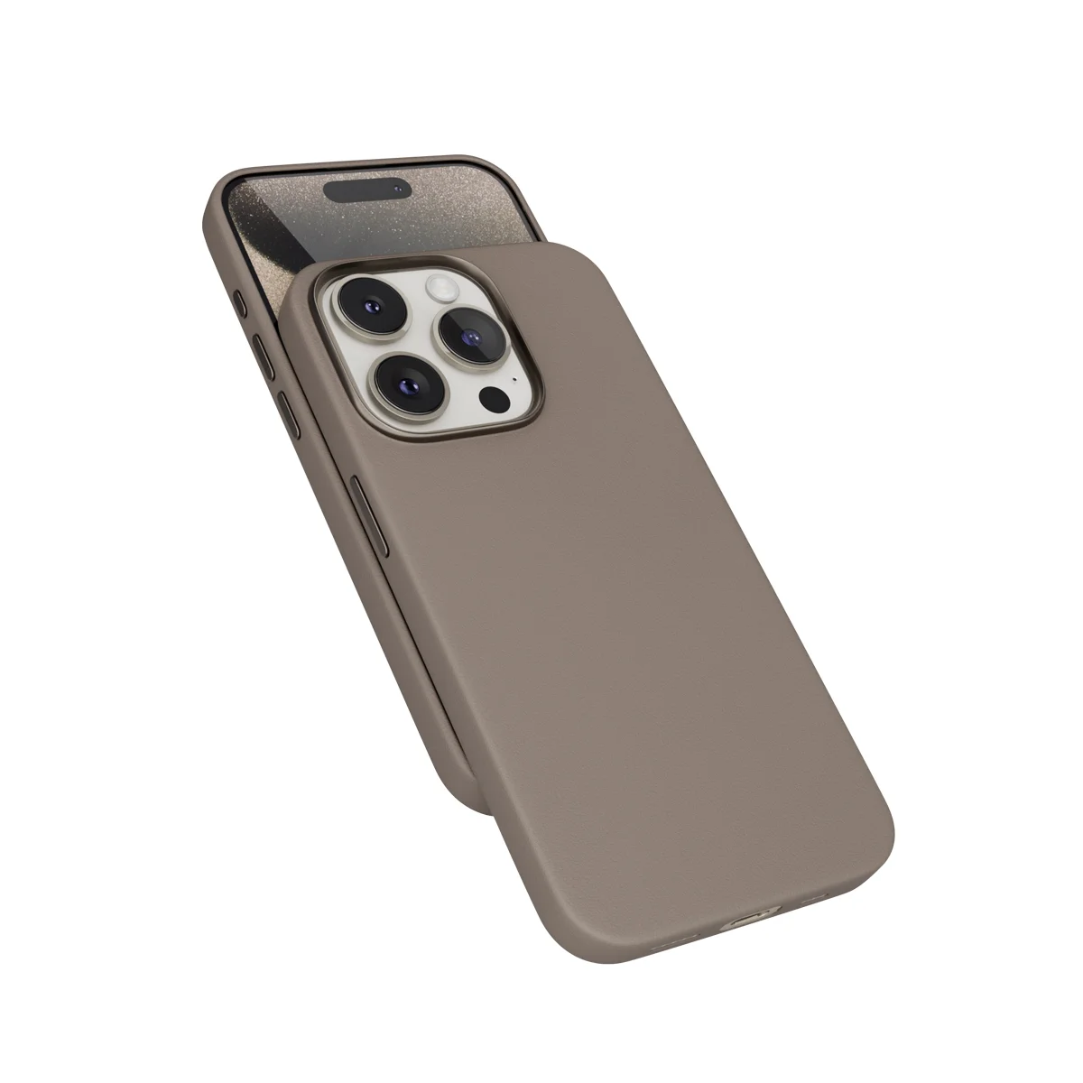 Epico Mag+ kožený kryt iPhone 15 Pro Max - písková