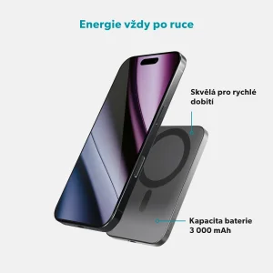 Epico 3000mAh Alu Mag+ PowerBanka EM31 - šedá - obrázek 3