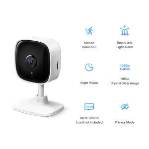 Tapo C100 FullHD 1080p Home Security Wi-Fi Camera, micro SD,dvoucestné audio,detekce pohybu - obrázek 2