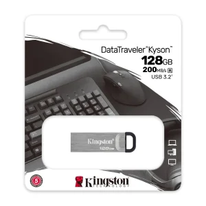 Kingston DataTraveler Kyson/128GB/USB 3.2/USB-A/Stříbrná - obrázek 3