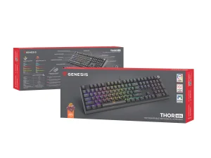 Herní mechanická klávesnice Genesis THOR 404/RGB/Outemu Peach Silent/Drátové USB-A/US layout/Černá - obrázek 6
