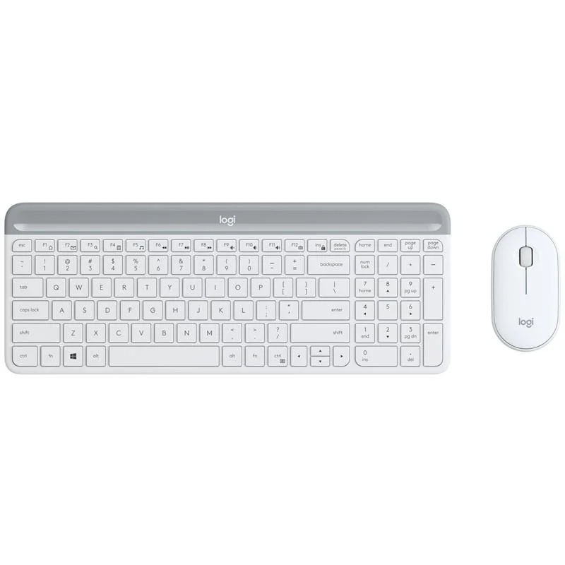 PROMO set Logitech slim Wireless MK470 - white, US